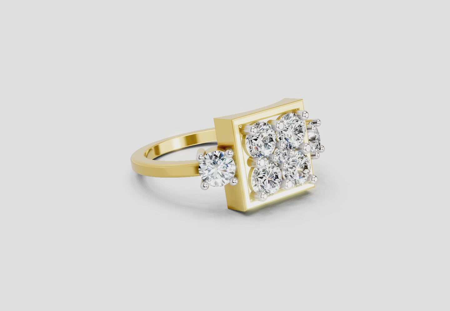Load video: 0.95 Carat Crystal Court Promise Engagement Ring | 14K Yellow Gold