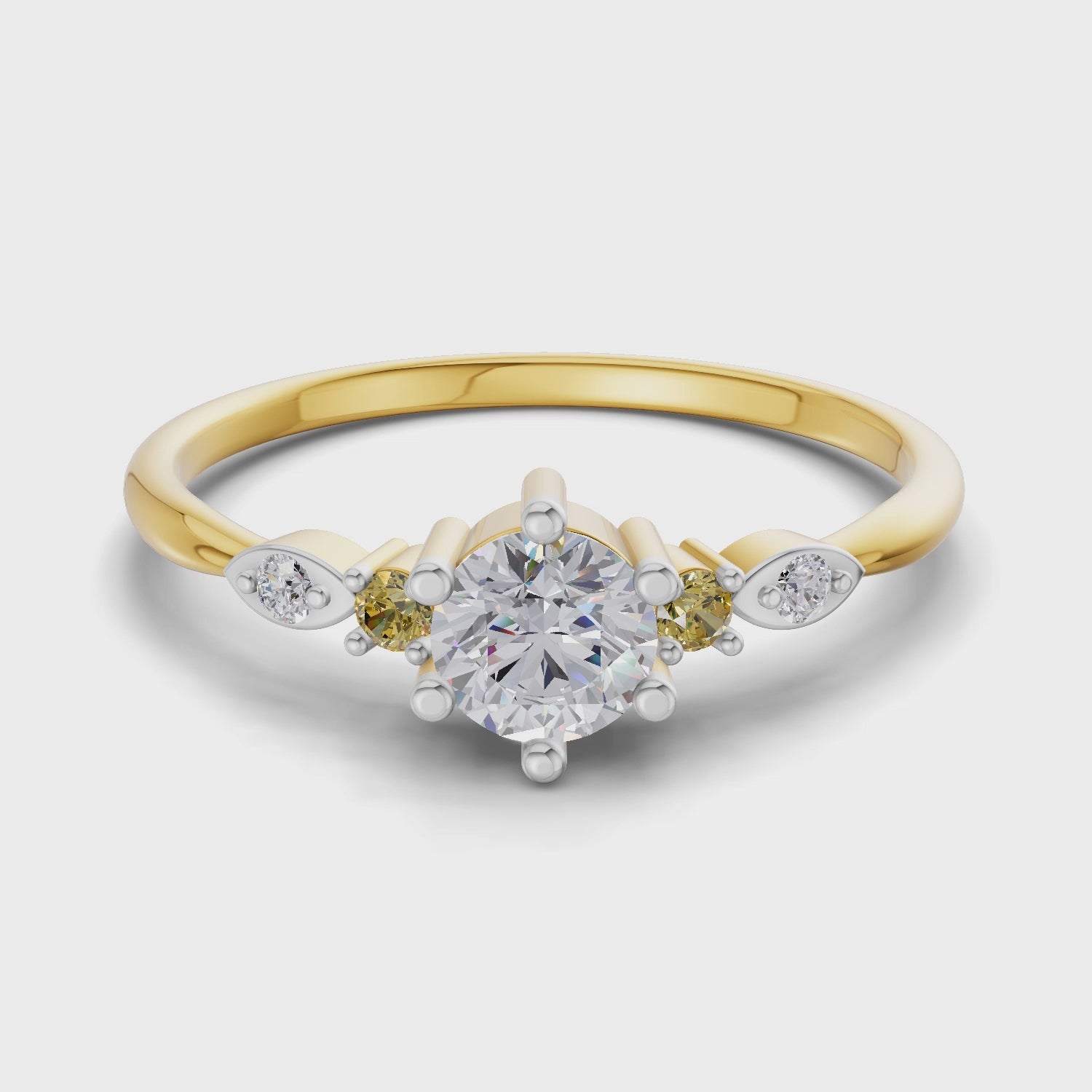 Load video: 0.33 Carat  | 925 Sterling Silver Gold Plated Engagement Ring