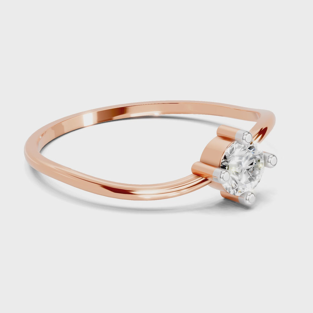 Sparkles Lab Grown Diamond 0.25 Carat Diamond Engagement Ring | 14K Rose Gold