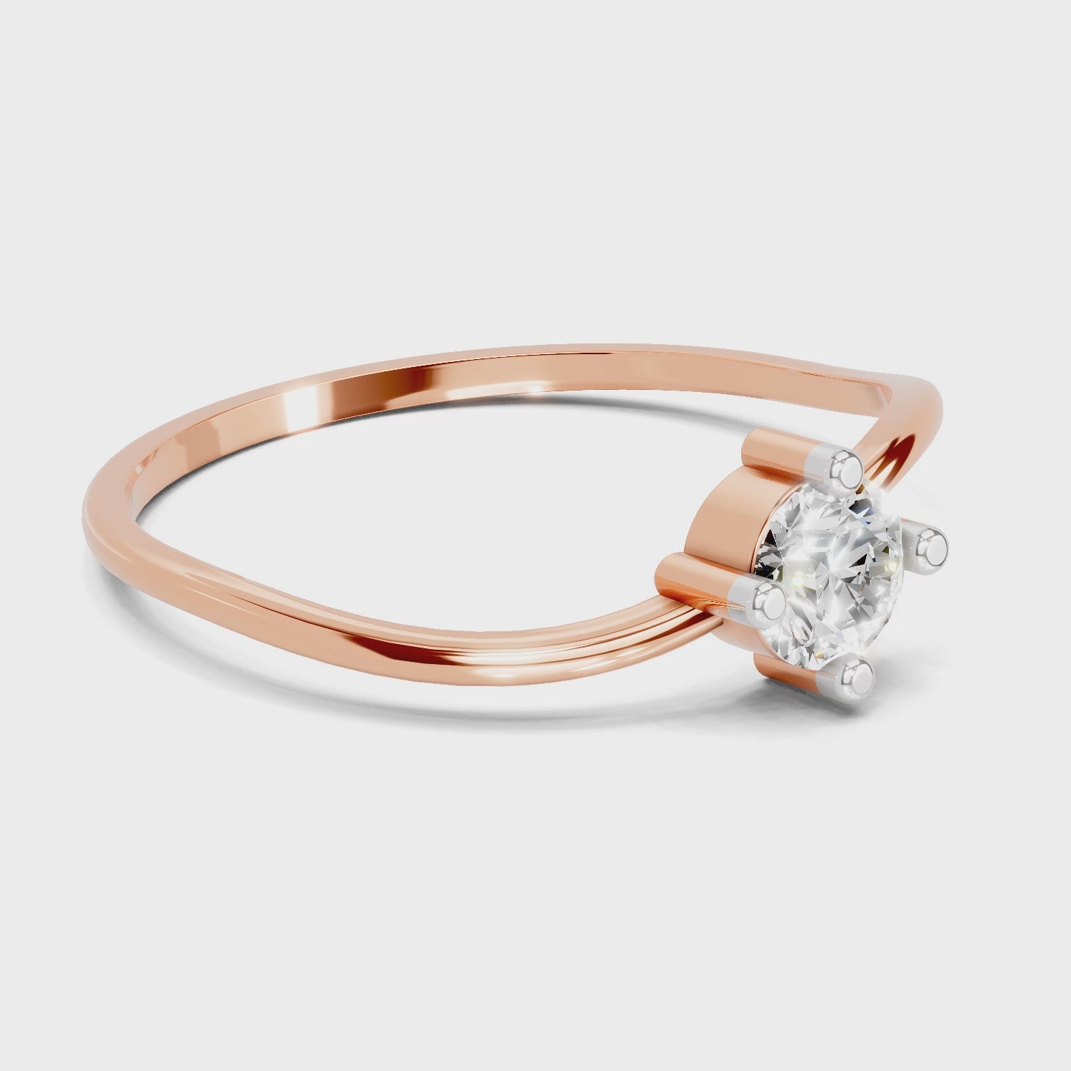 Load video: Sparkles Lab Grown Diamond 0.25 Carat Diamond Engagement Ring | 14K Rose Gold
