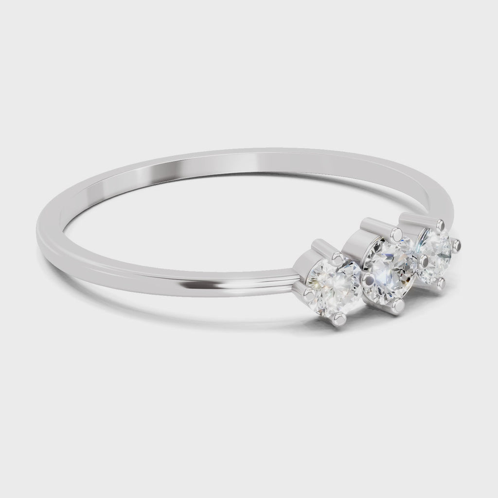 Sparkles Lab Grown Diamond 0.24 Carat Diamond Engagement Ring | 14K White Gold