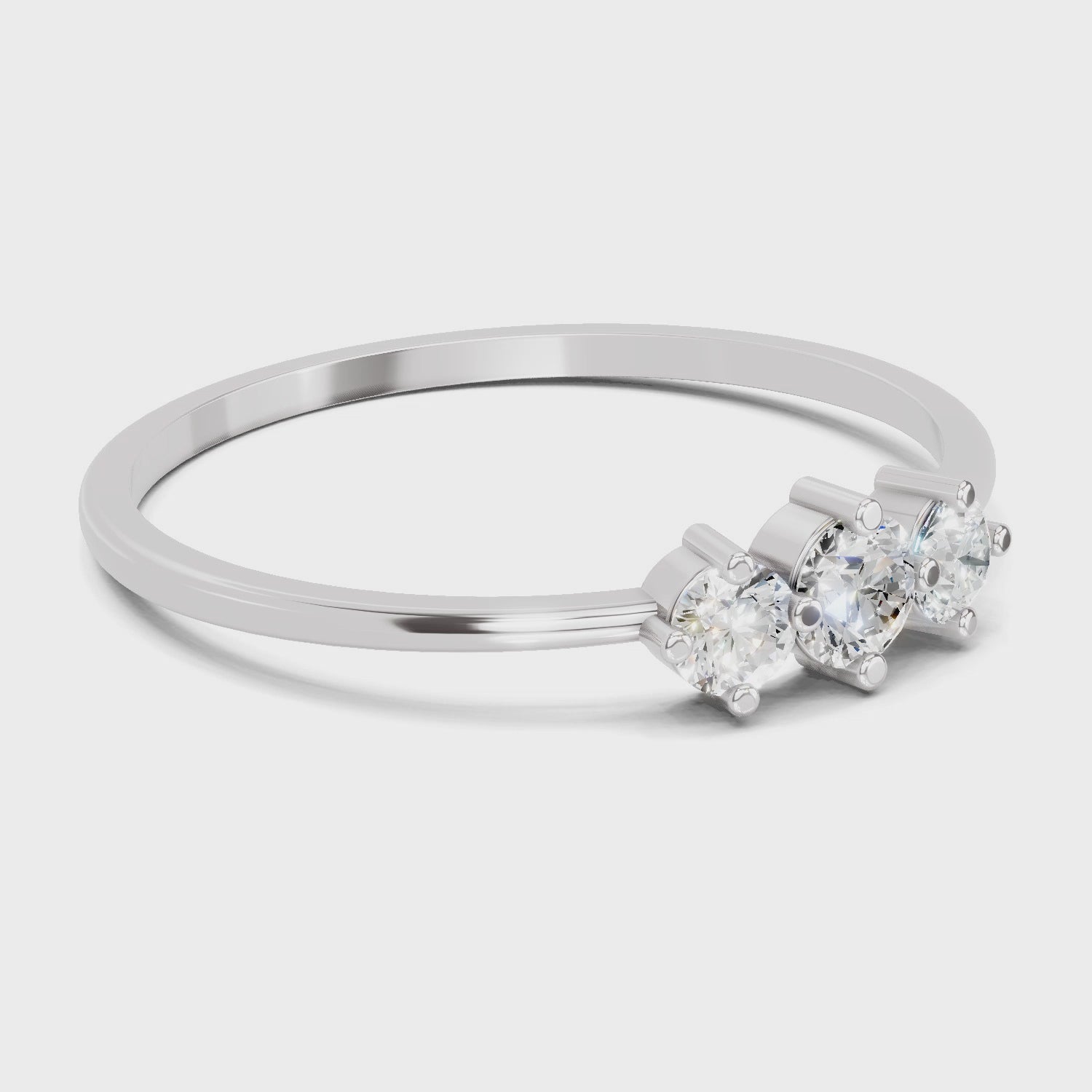 Load video: Sparkles Lab Grown Diamond 0.24 Carat Diamond Engagement Ring | 14K White Gold