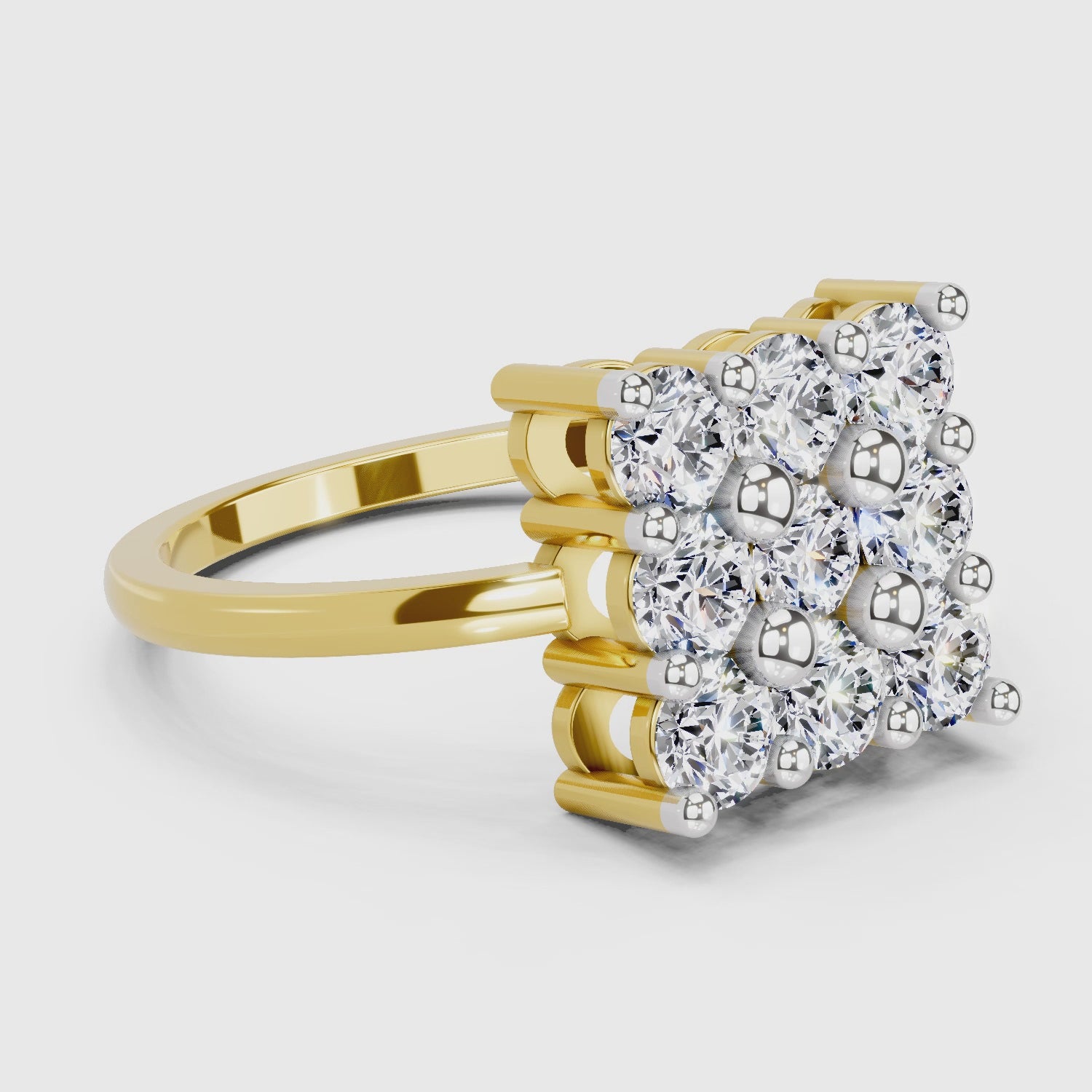 Load video: 1.04 Carat Eternity Tiles Promise Engagement Ring | 14K Yellow Gold
