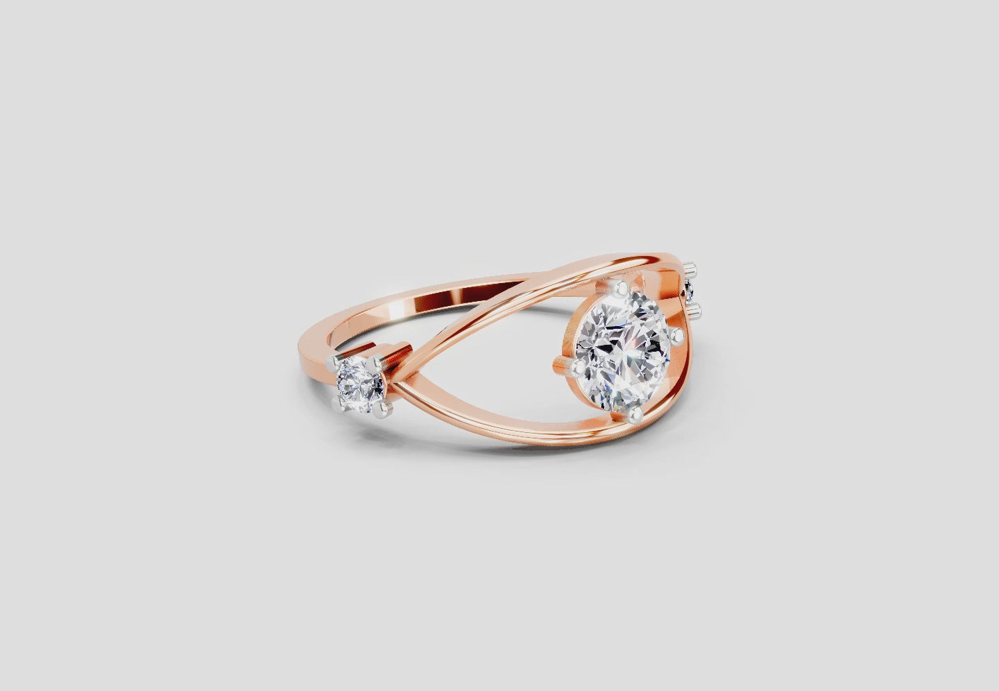 Sparkles Lab Grown Diamond 0.16 Carat Round Shape Evil Eye Solitaire Ring| 14K Rose Gold
