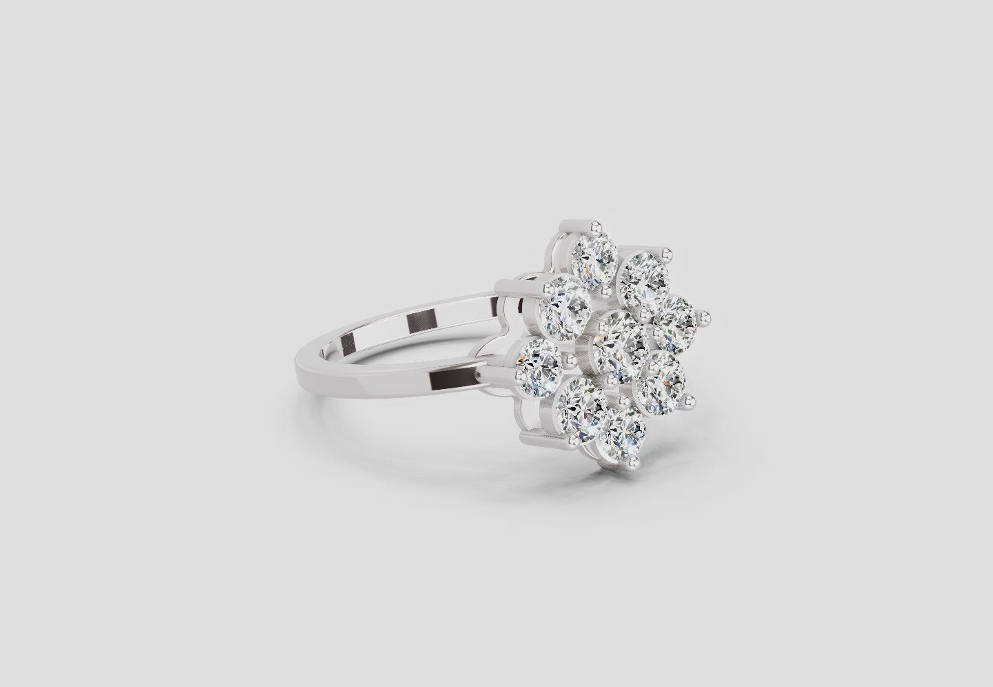 Load video: 0.87 Carat Diamond Blossom Promise  Engagement Ring | 14K White Gold