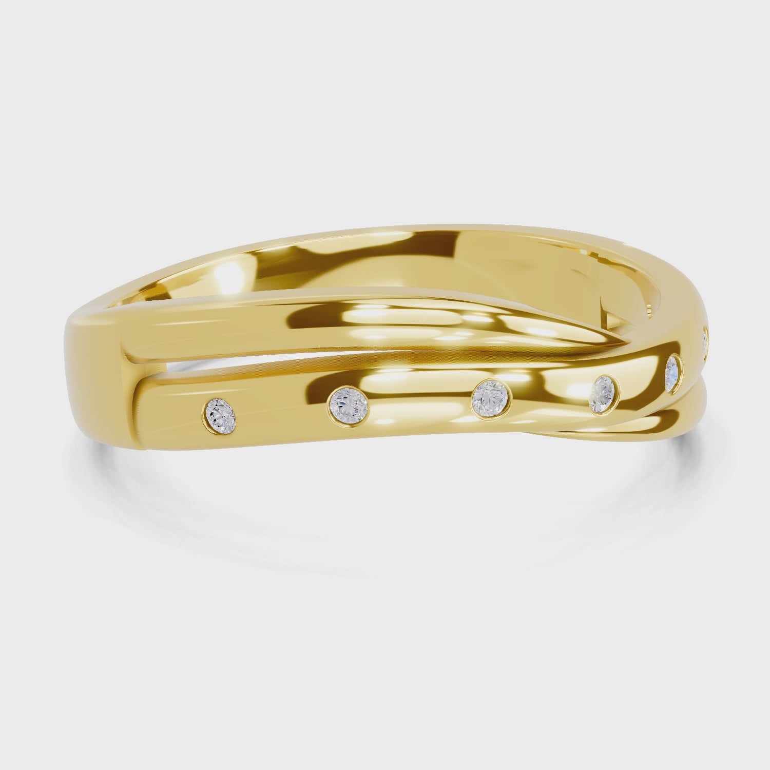 Load video: 0.07 Carat  | 925 Sterling Silver Gold Plated Twisted Band Ring