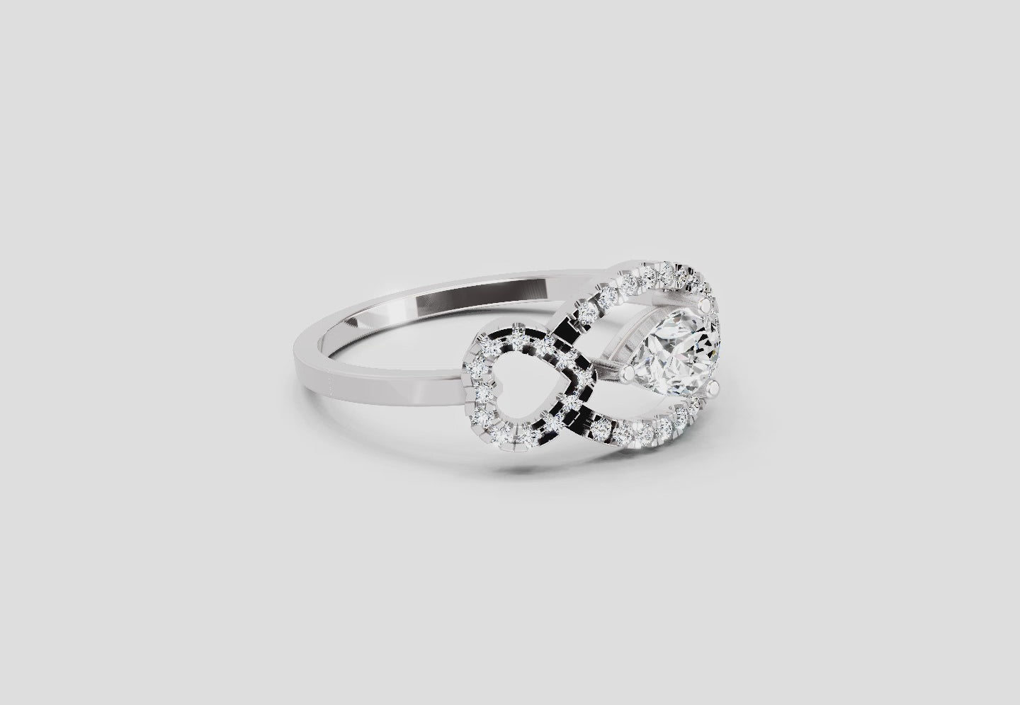 Load video: 0.43 Carat Pear Shape Diamond Ring | 14K White Gold