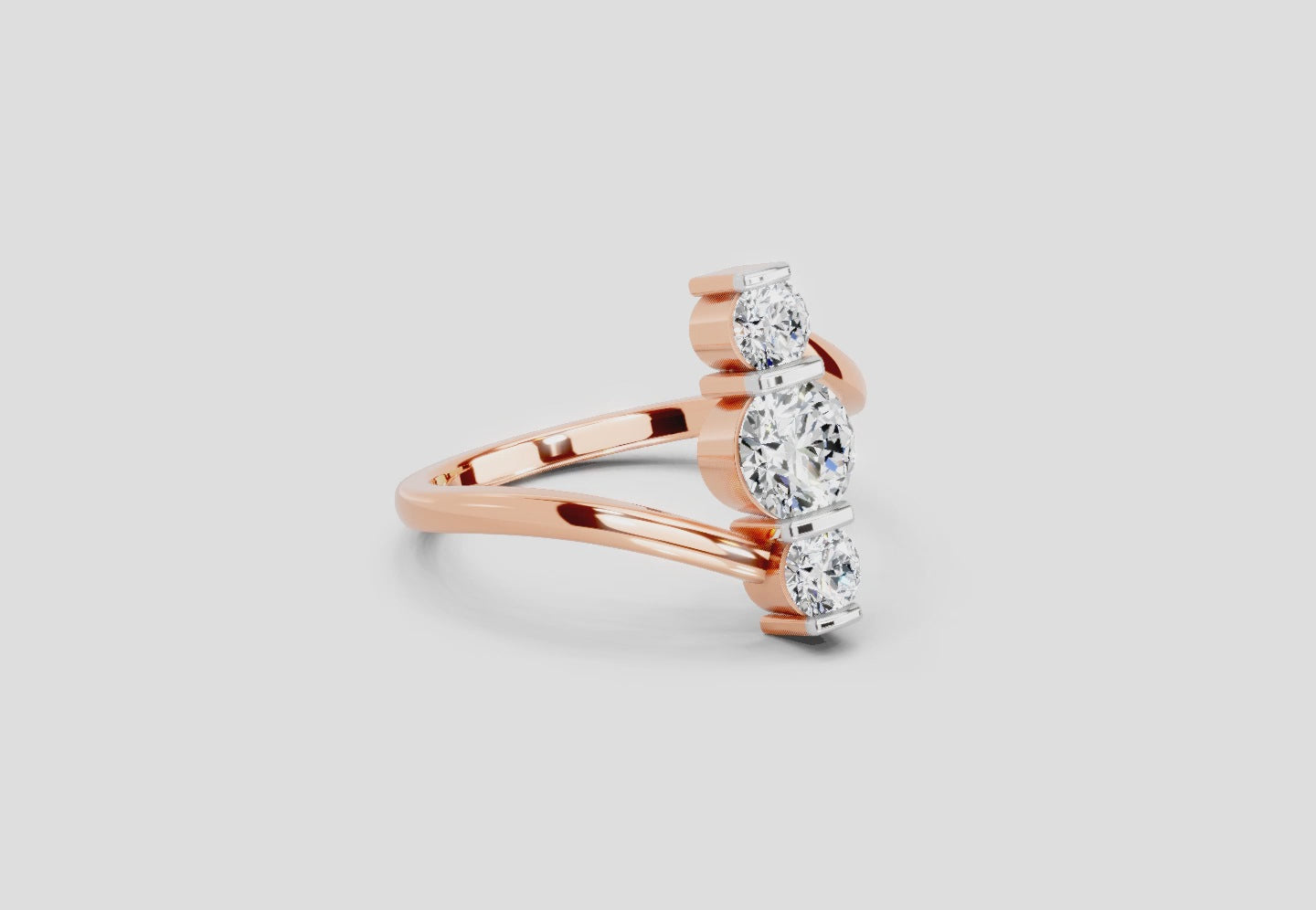 Load video: 0.92 Carat Triastra Promise Engagement Ring | 14K Rose Gold
