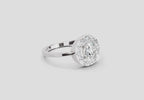 0.85 Ct Round Halo Ring | 14K White Gold