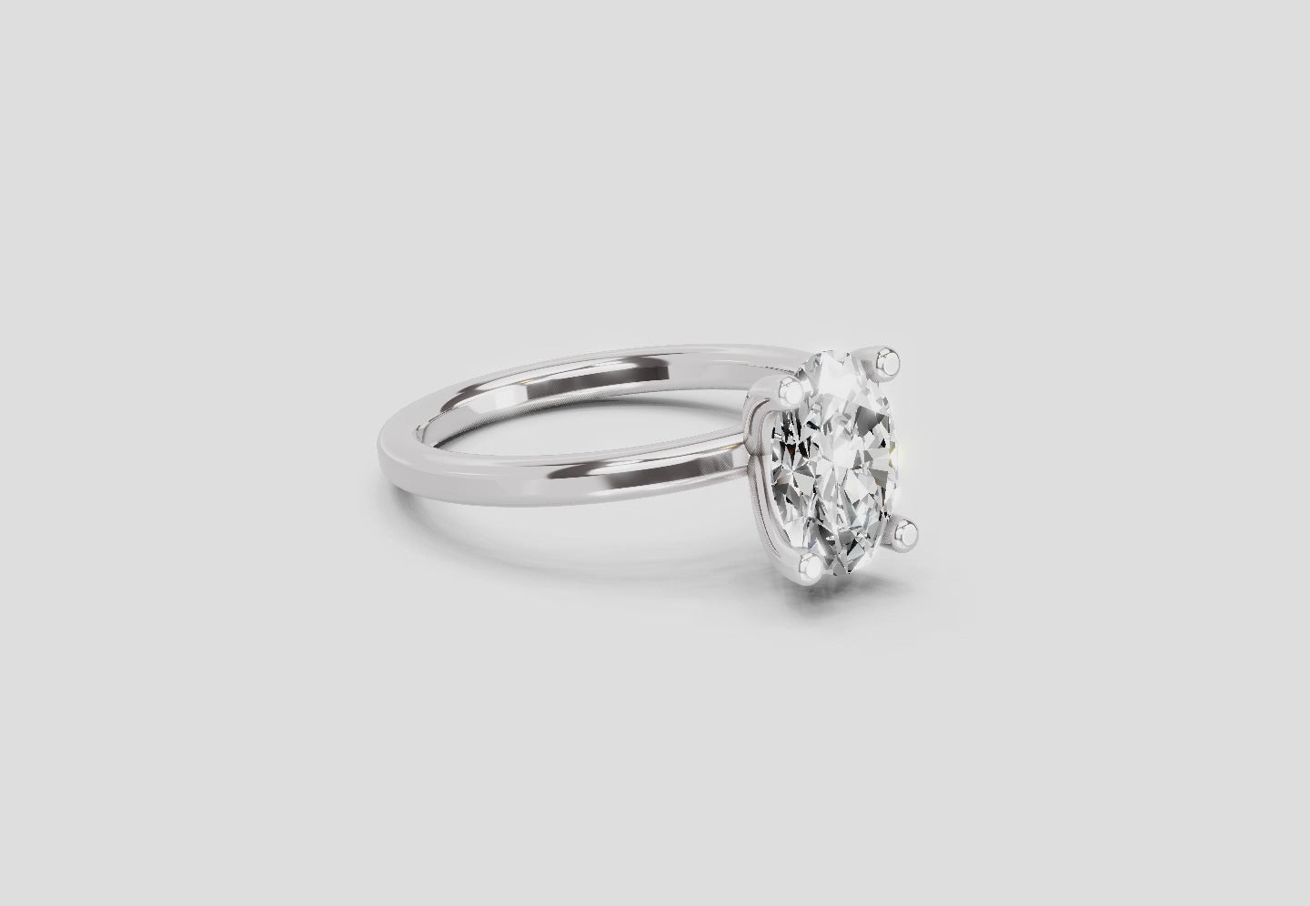 Load video: 1.32 Ct Oval Solitaire Engagement| 14K White Gold