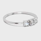 Sparkles Lab Grown Diamond 0.24 Carat Three Stone Diamond Engagement Ring | 14K White Gold