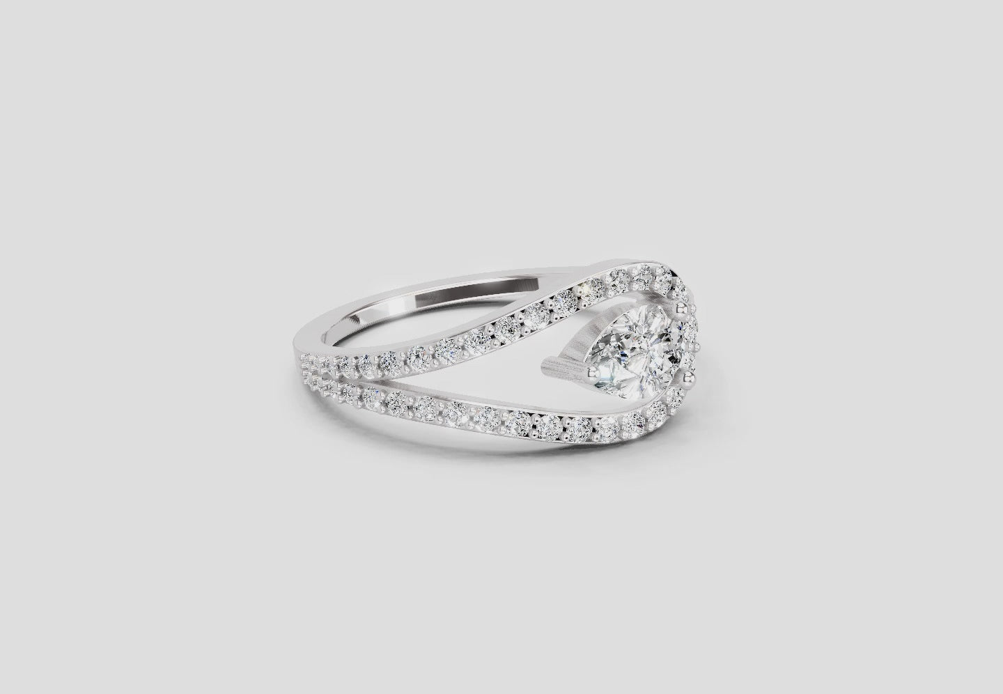 Load video: 0.72 Carat Pearluxe Halo Promise Engagement Ring | 14K White Gold