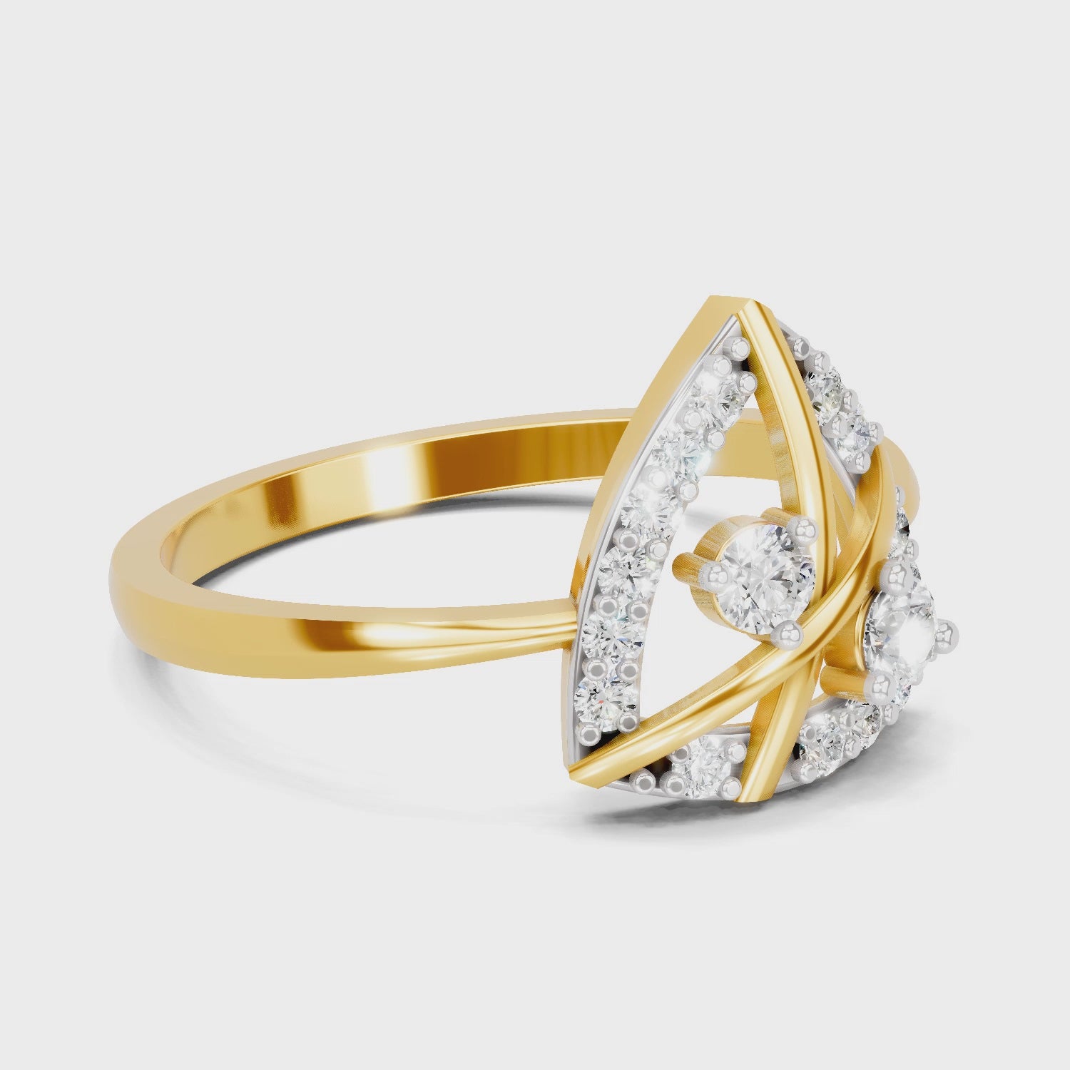 Load video: 0.26 Carat  | 925 Sterling Silver Gold Plated Fashion Ring
