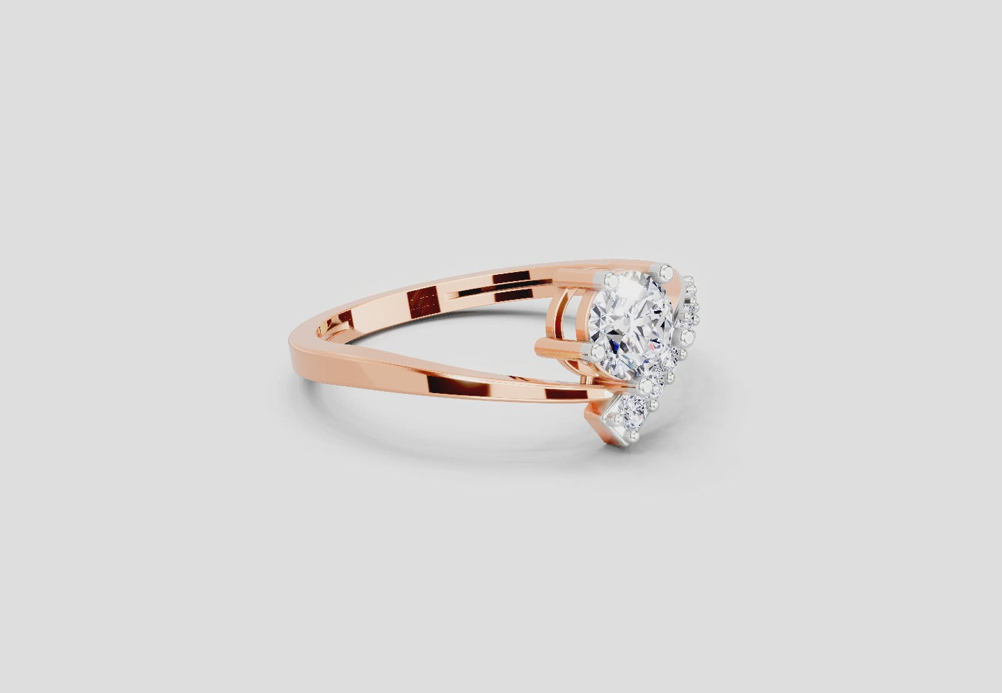 Load video: 0.61 Ct Twist Bypass Diamond Ring | 14K Rose Gold