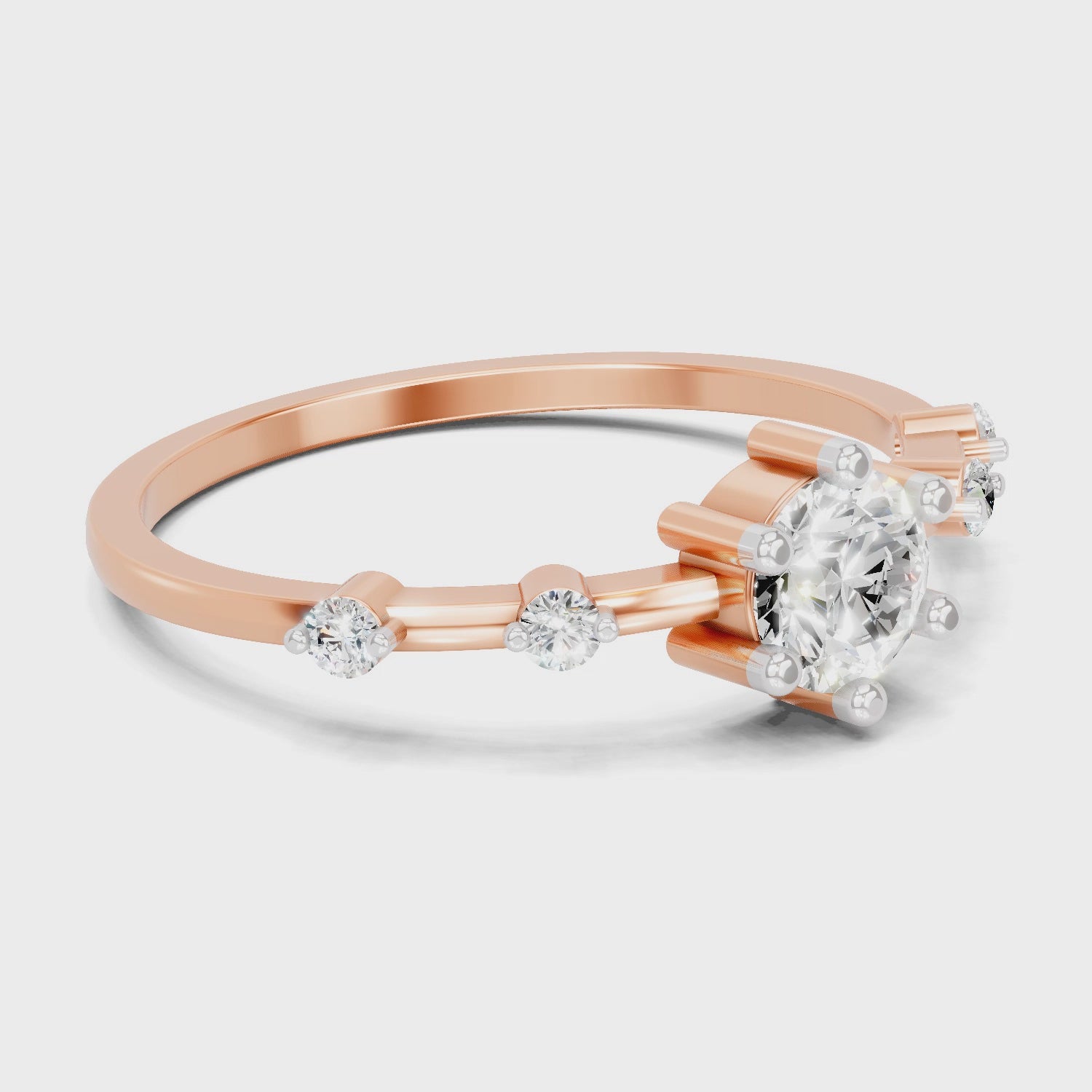 Load video: 0.44 Carat Round Shape Diamond Solitaire Ring | 14K Rose Gold
