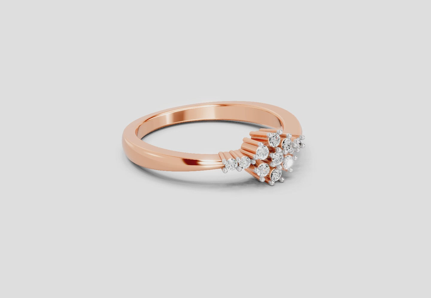 0.16 Ct Round Cluster Ring  14K Rose Gold