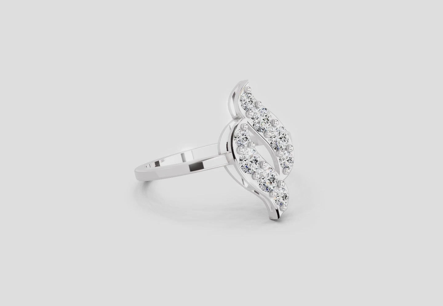 0.6 Ct Round Shape Diamond Ring | 14K White Gold