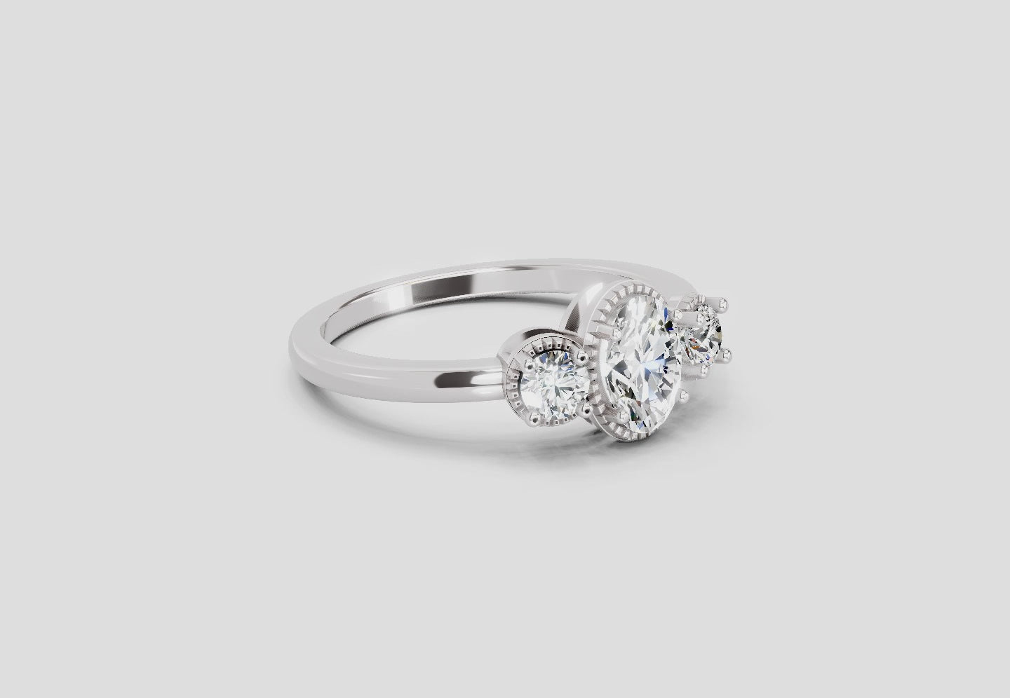 Load video: 0.88 Carat Nova Trinity Promise  Engagement Ring | 14K White Gold