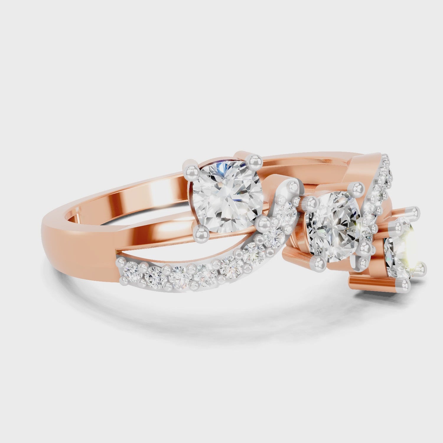 Load video: 0.08 Carat Round Shape Diamond Ring | 14K Rose Gold