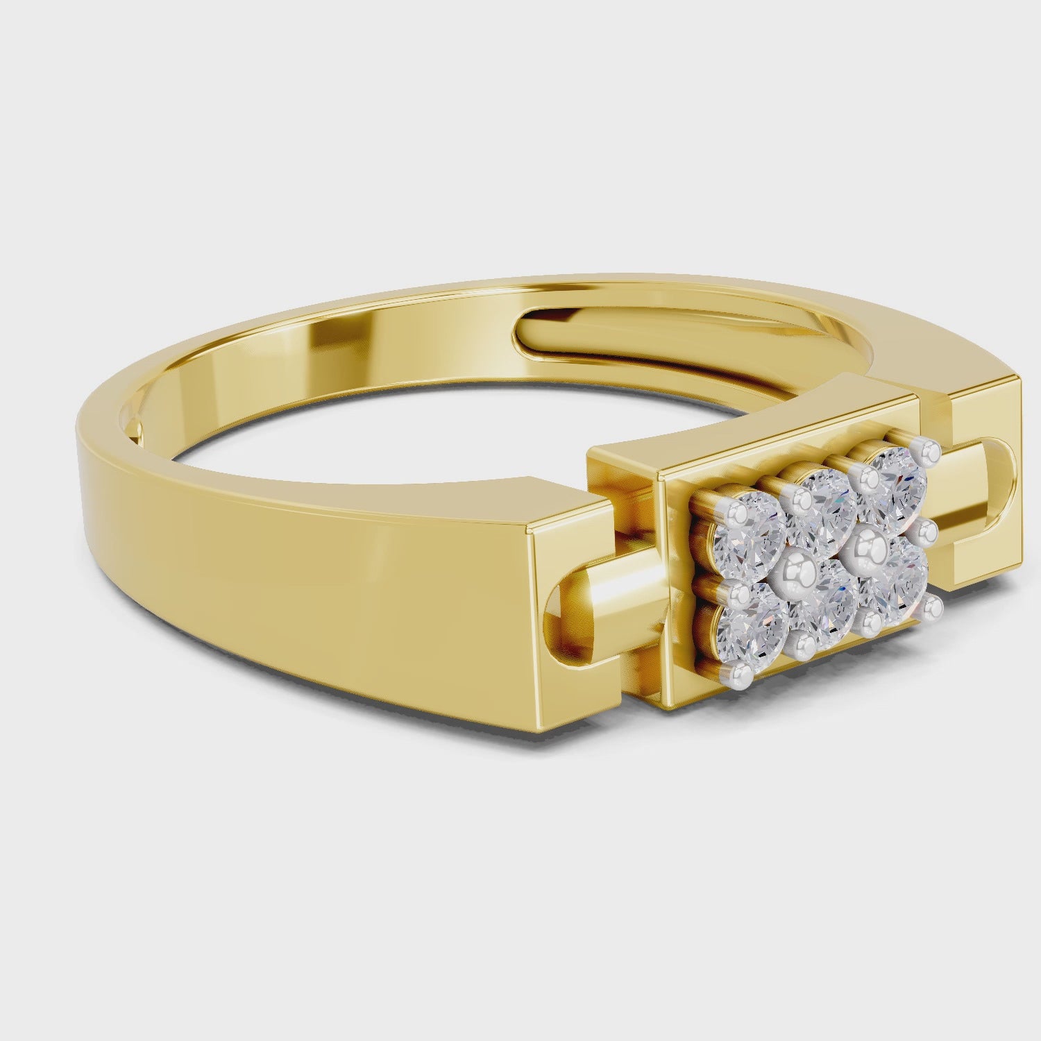 Load video: 0.23 Carat  | 925 Sterling Silver Gold Plated Fashion Ring