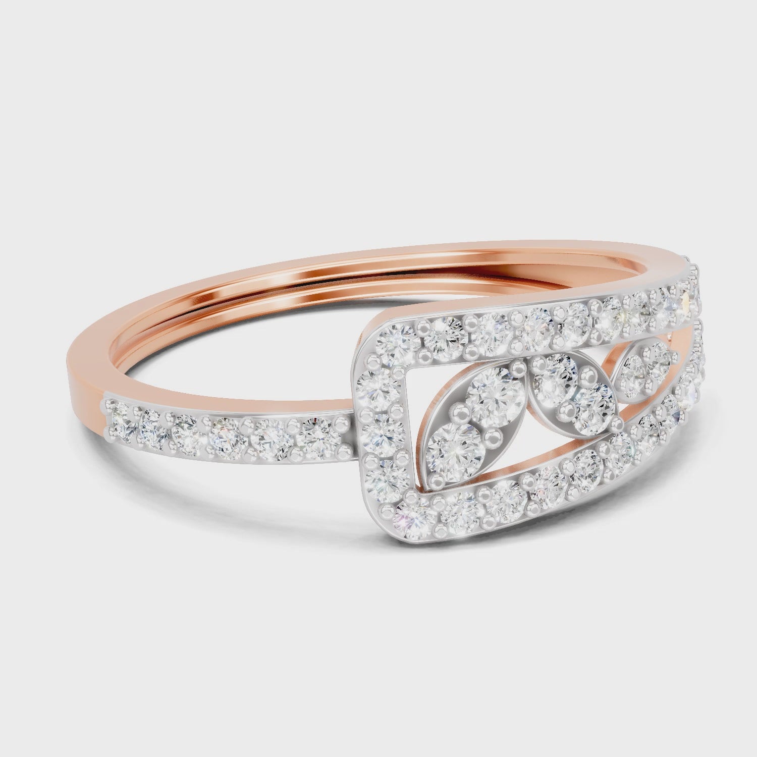 Load video: 0.49 Carat Round Shape Diamond Cluster Ring | 14K Rose Gold