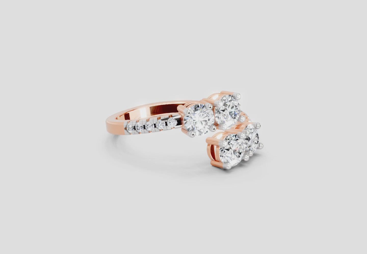 Load video: 0.83 Carat Eternal Embrace Promise Engagement Ring | 14K Rose Gold
