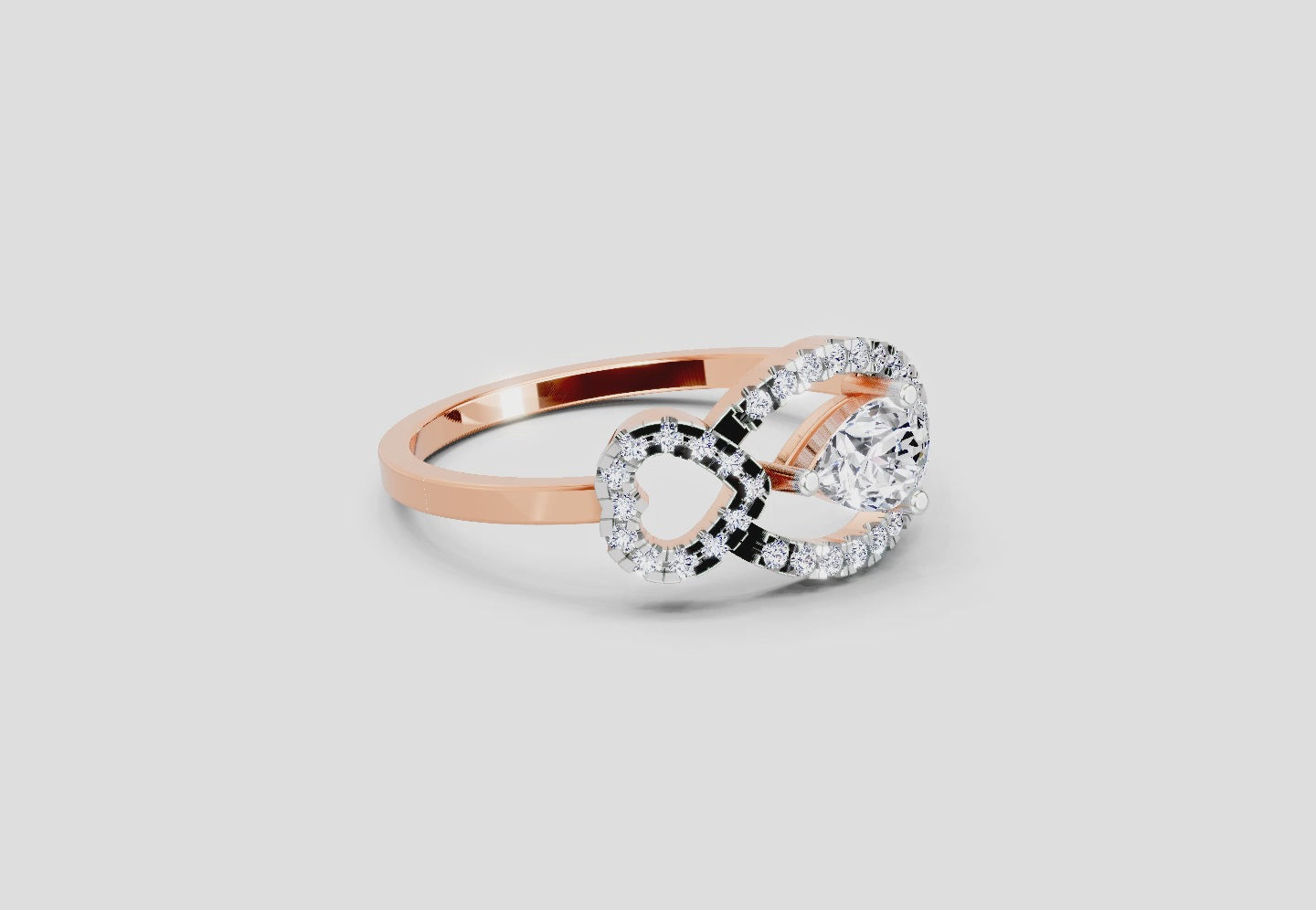 Load video: 0.43 Carat Pear Shape Diamond Ring | 14K Rose Gold
