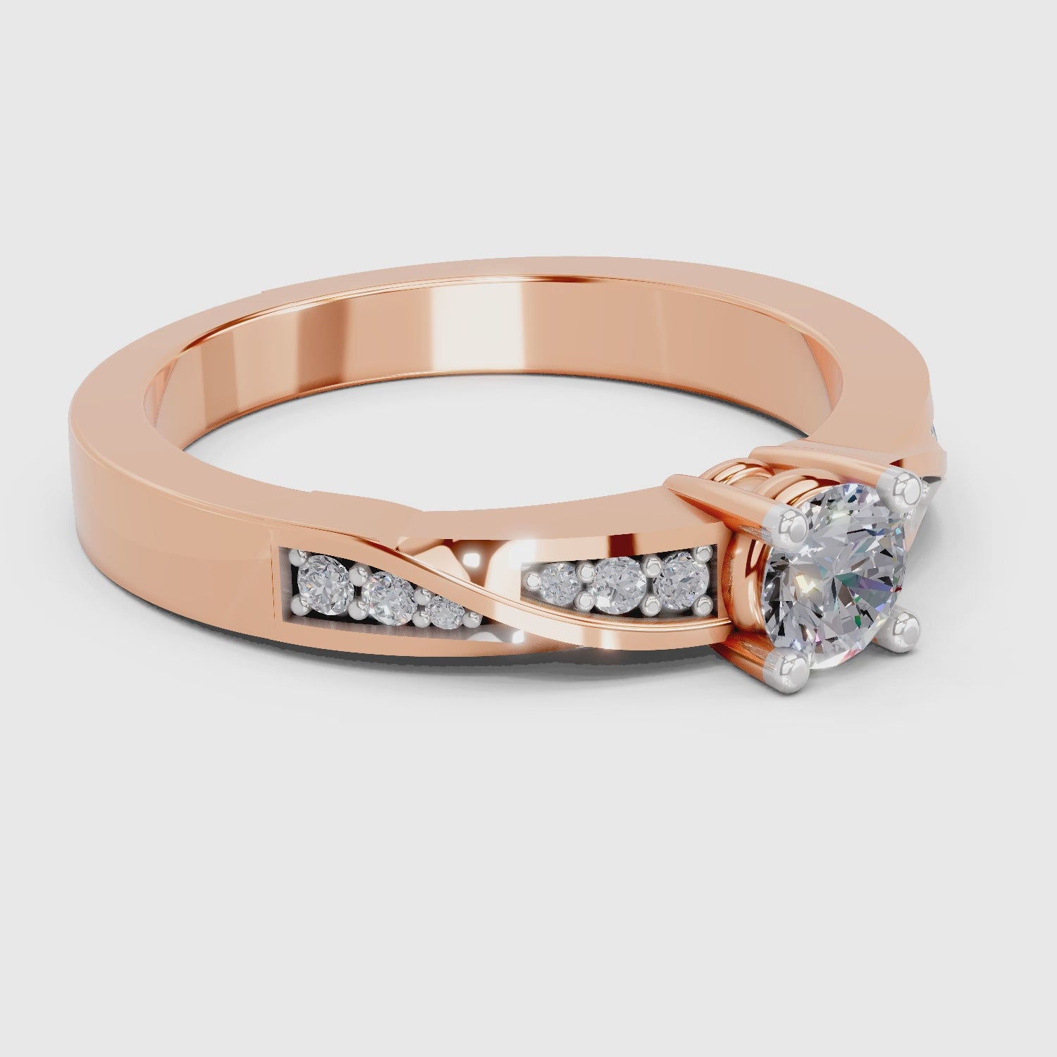 Load video: 0.44 Carat Round Shape Grace Solitaire Engagement Ring | 14K Rose Gold