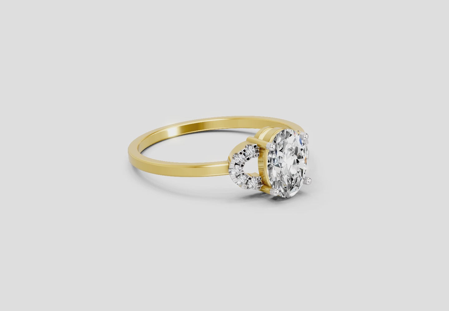 Load video: 1.11 Carat Lunar Halo Promise  Engagement Ring | 14K Yellow Gold