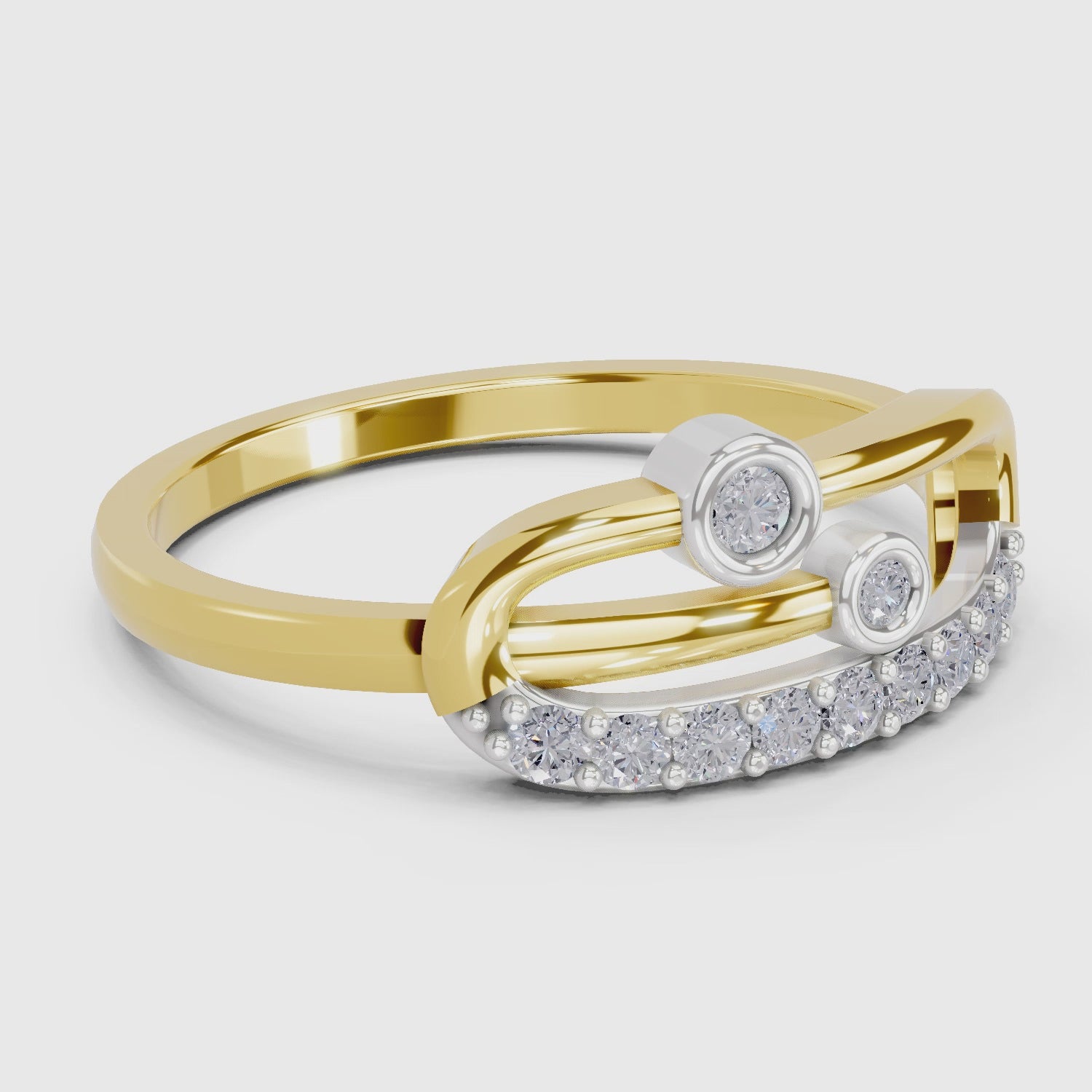 Load video: 0.18 Carat  | 925 Sterling Silver Gold Plated Fashion Ring