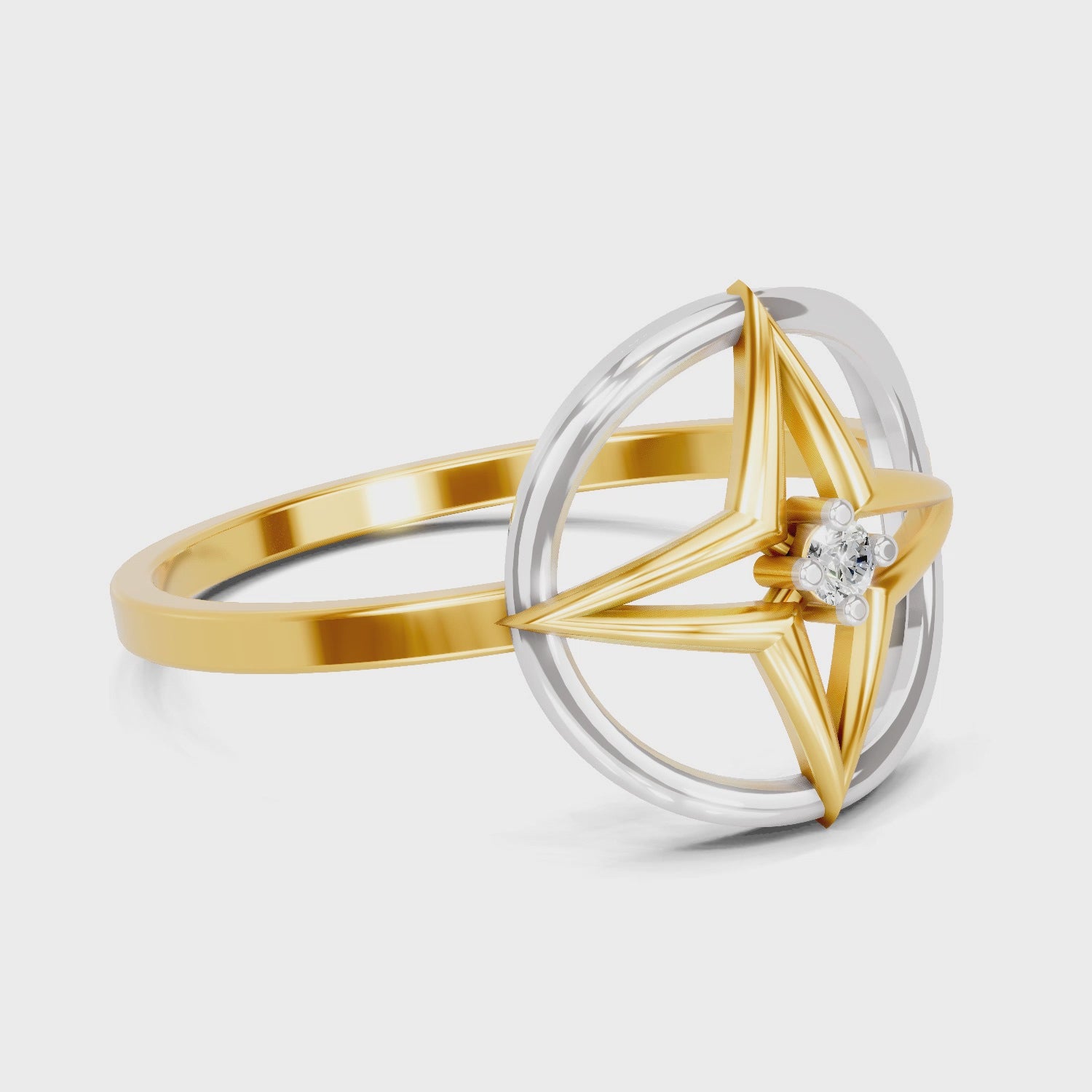 Load video: 0.02 Carat  | 925 Sterling Silver Gold Plated Star Fashion Ring