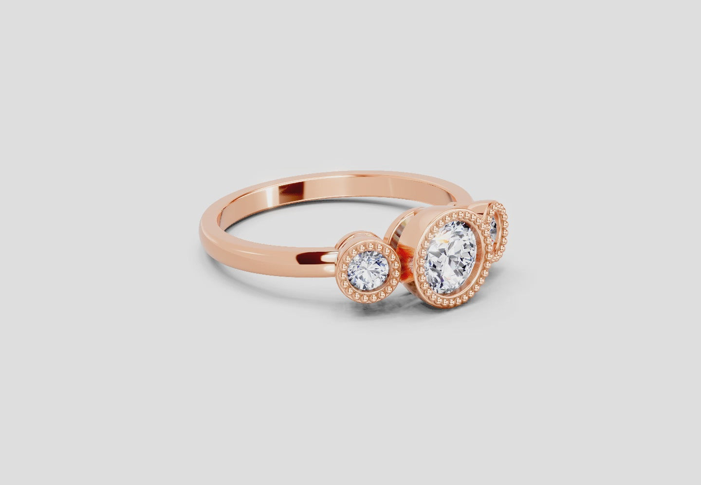 Load video: 0.71 Carat Sovereign Petal Promise Engagement Ring | 14K Rose Gold