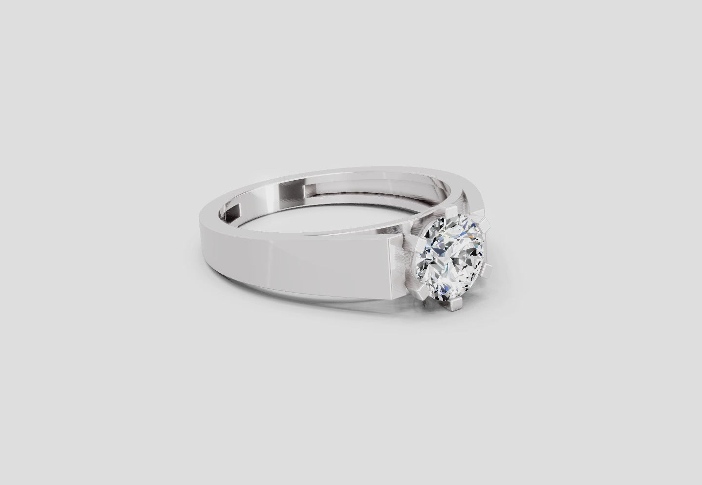 Load video: 1.25 Ct Round Ring | 14K White Gold
