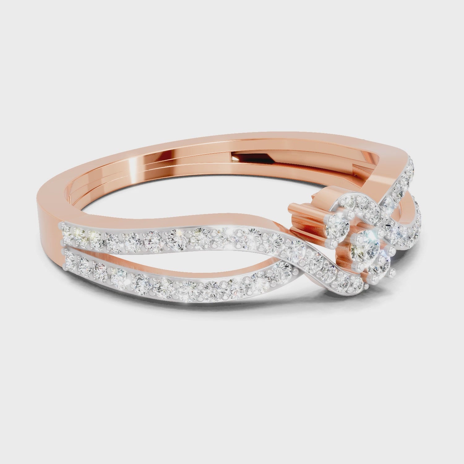 Load video: 0.36 Carat Round Shape Twirl Engagement Ring | 14K Rose Gold