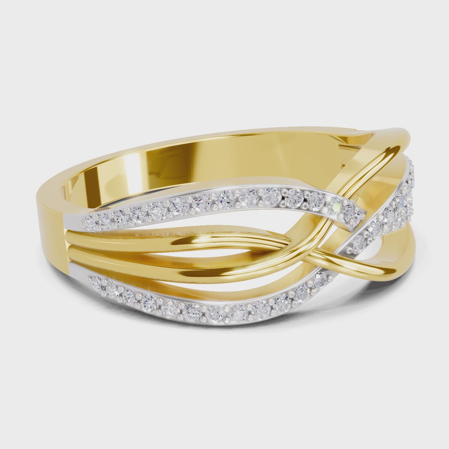 Load video: 0.24 Ct Round Shape | 925 Sterling Silver Gold Plated Infinity Ring