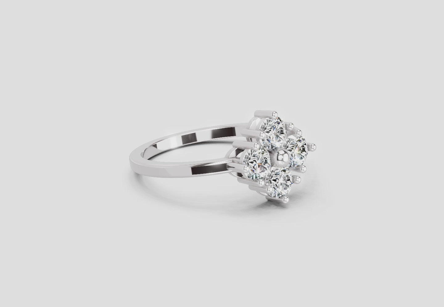 Load video: 0.76 Carat Starflower promise Engagement Ring | 14K White Gold