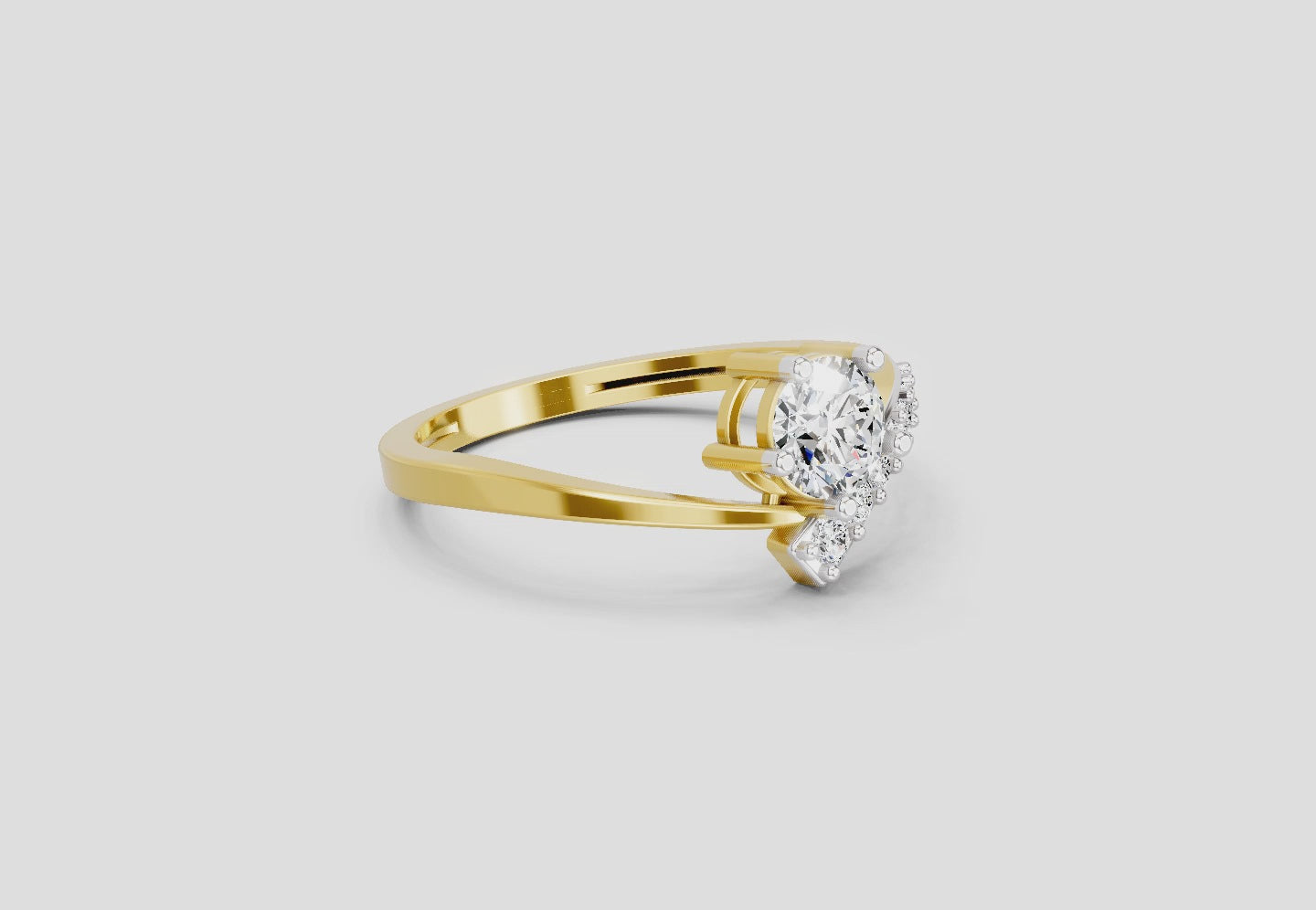 Load video: 0.61 Ct Twist Bypass Diamond Ring | 14K Yellow Gold