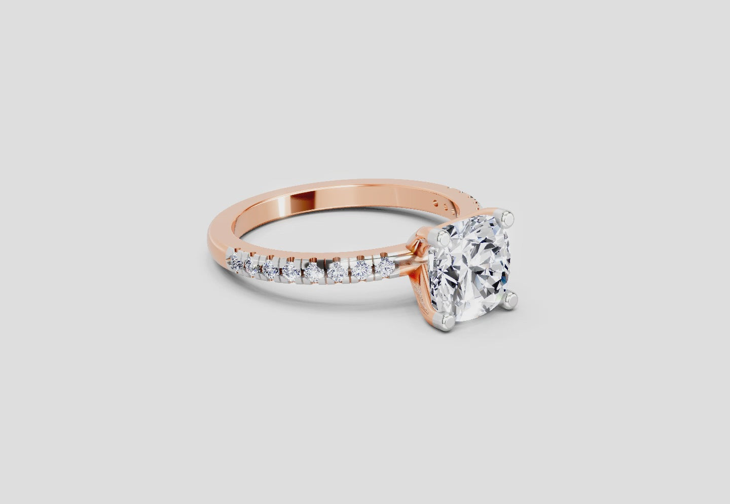 Load video: 2.22 Ct Cushion Shape Diamond Ring | 14K Rose Gold