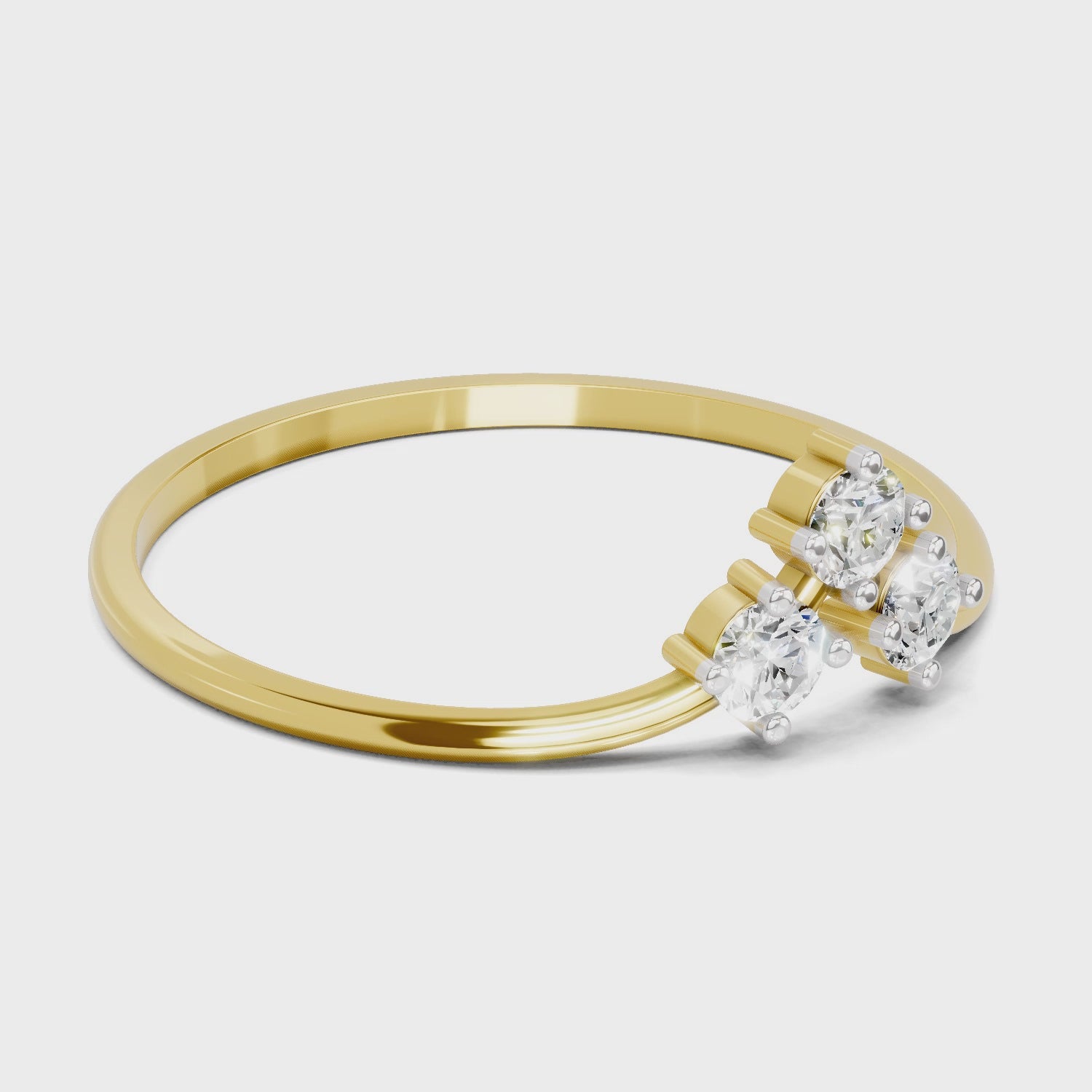 Load video: 0.18 Carat Trinity Diamond Engagement Ring | 14K Yellow Gold