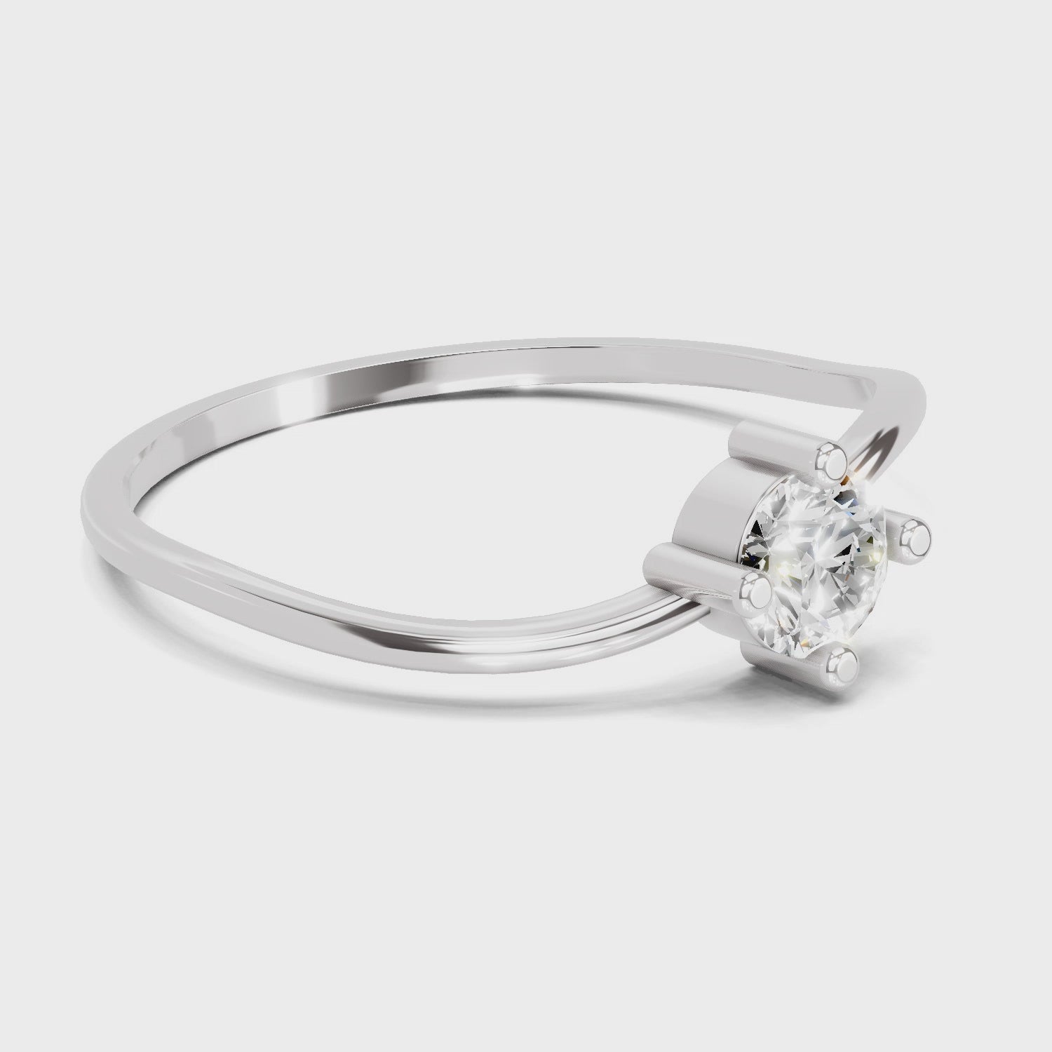 Load video: Sparkles Lab Grown Diamond 0.25 Carat Diamond Engagement Ring | 14K White Gold