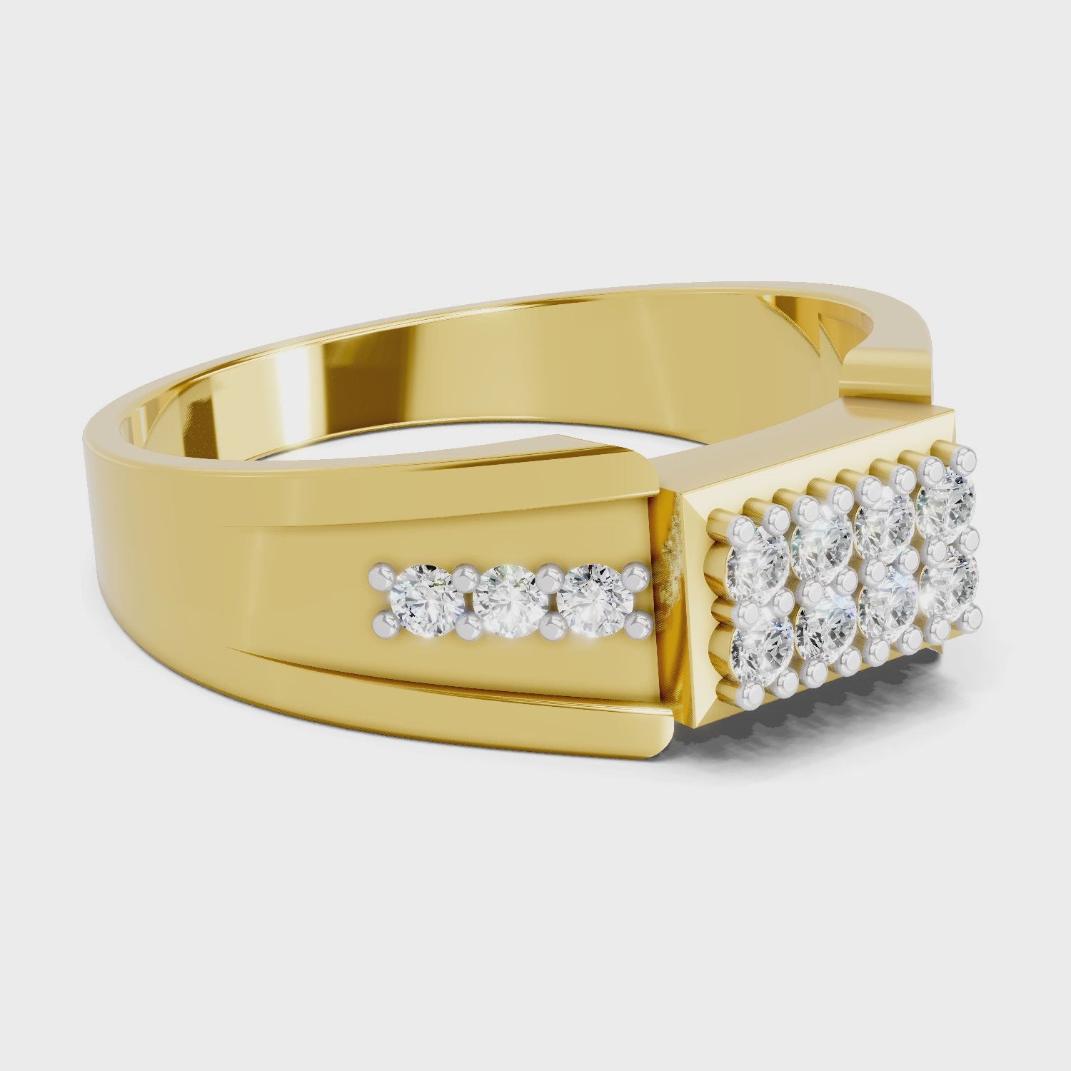 Load video: 0.35 Carat  | 925 Sterling Silver Gold Plated Fashion Ring