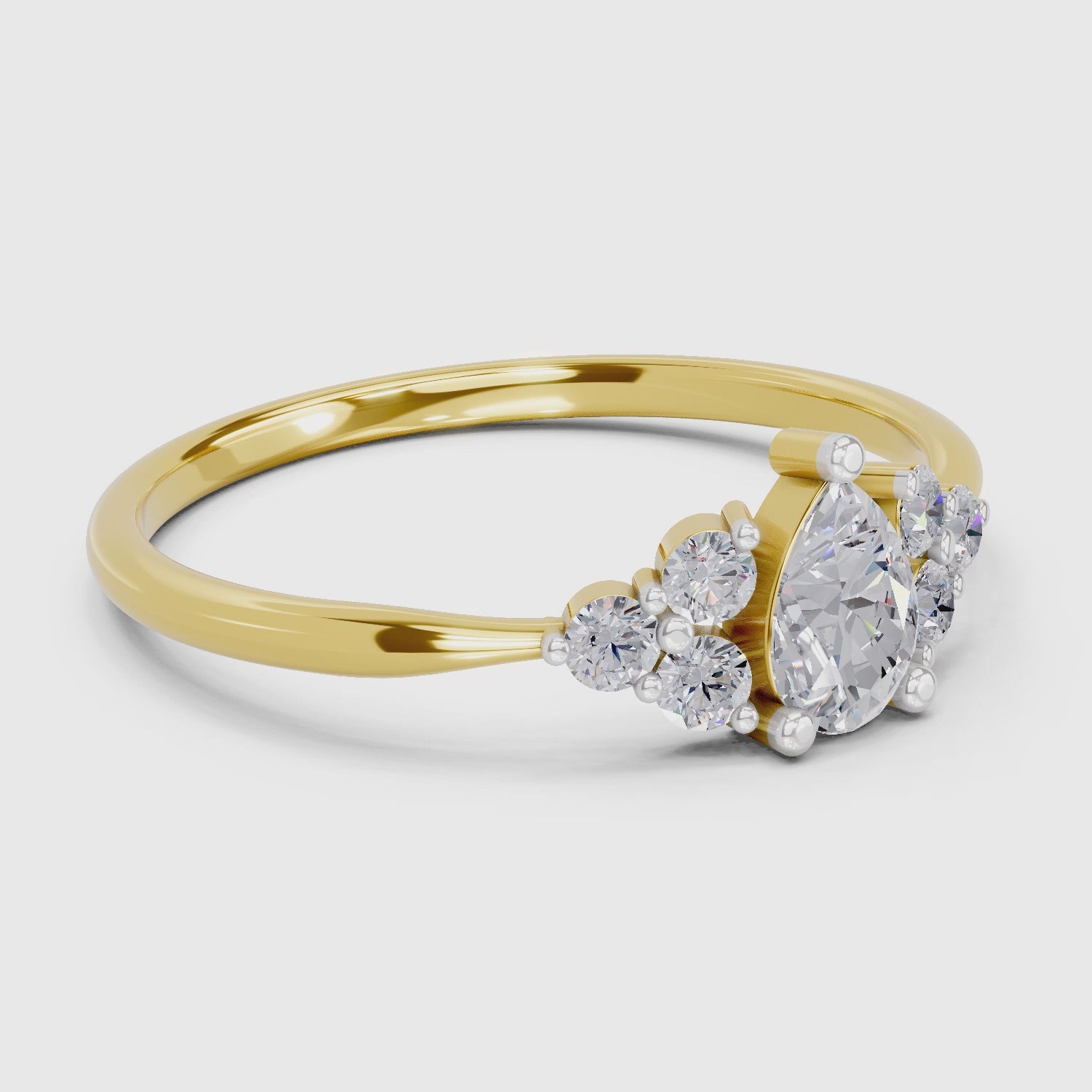 Load video: 0.17 Carat  | 925 Sterling Silver Gold Plated Engagement Ring