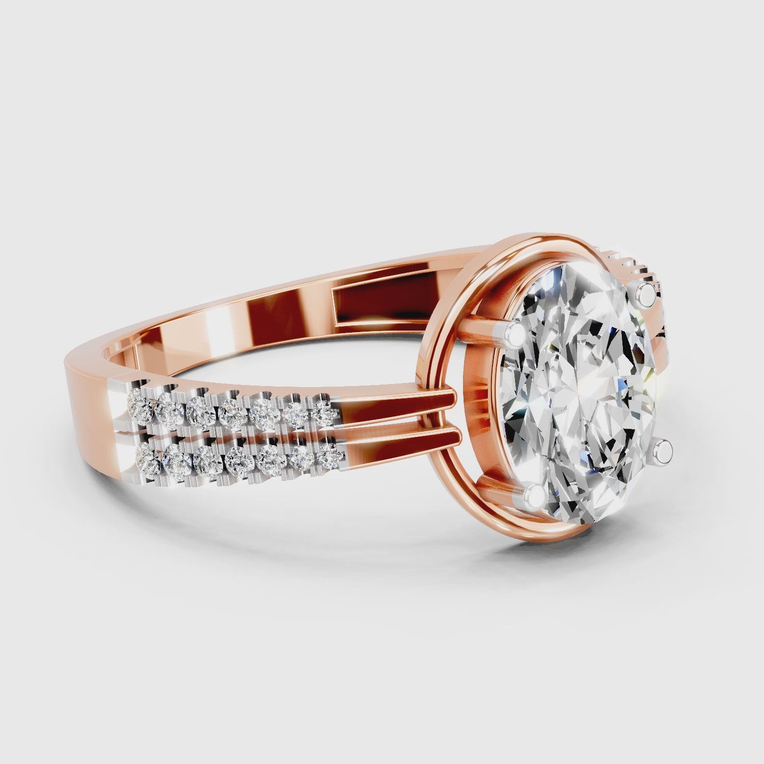 Load video: 1.39 Carat Celeste Oval Promise  Engagement Ring | 14K Rose Gold