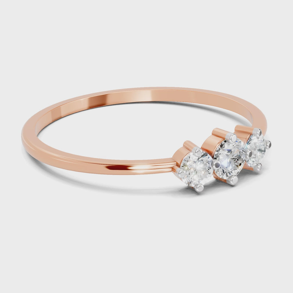 Sparkles Lab Grown Diamond 0.24 Carat Diamond Engagement Ring | 14K Rose Gold