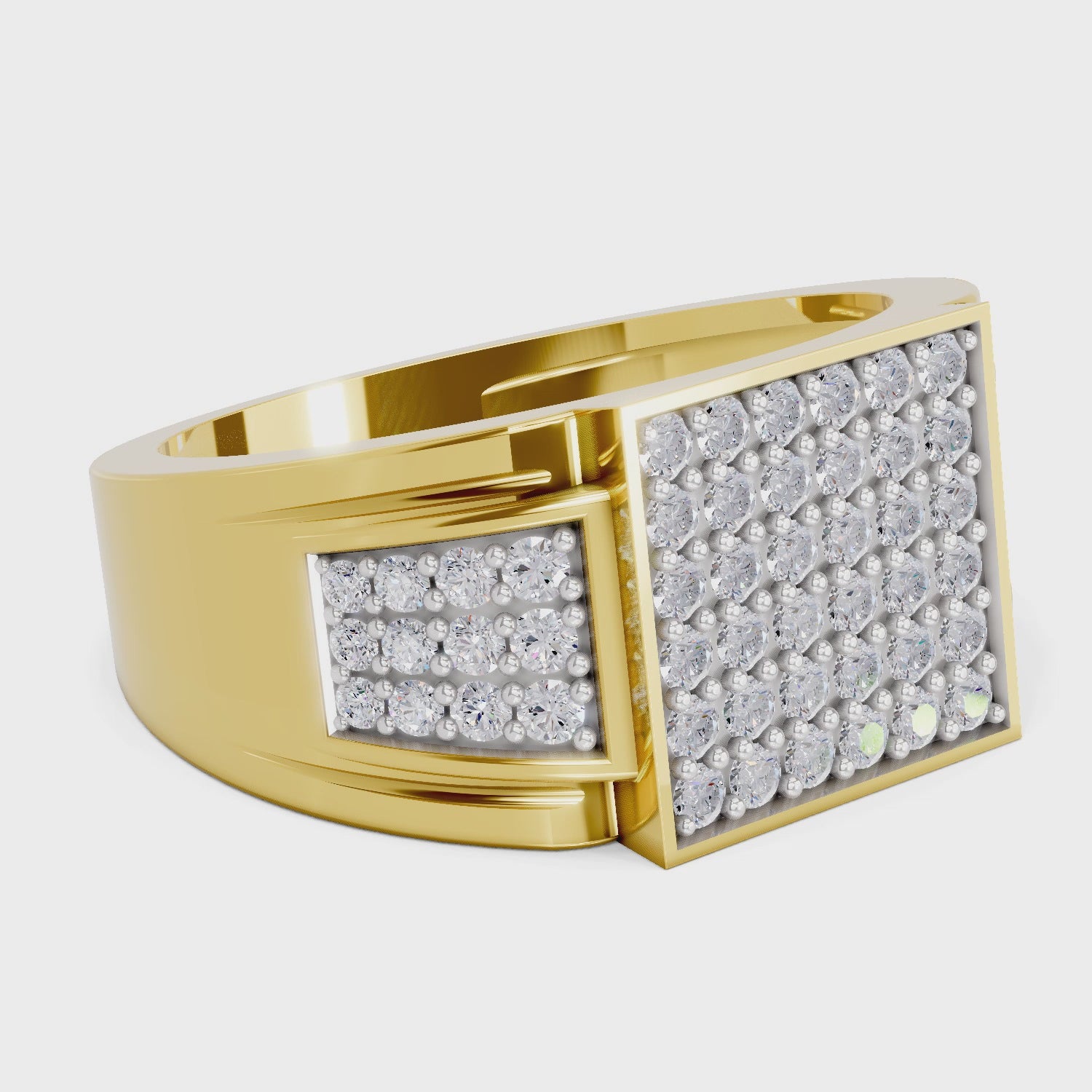 Load video: 0.97 Carat  | 925 Sterling Silver Gold Plated Cluster Ring