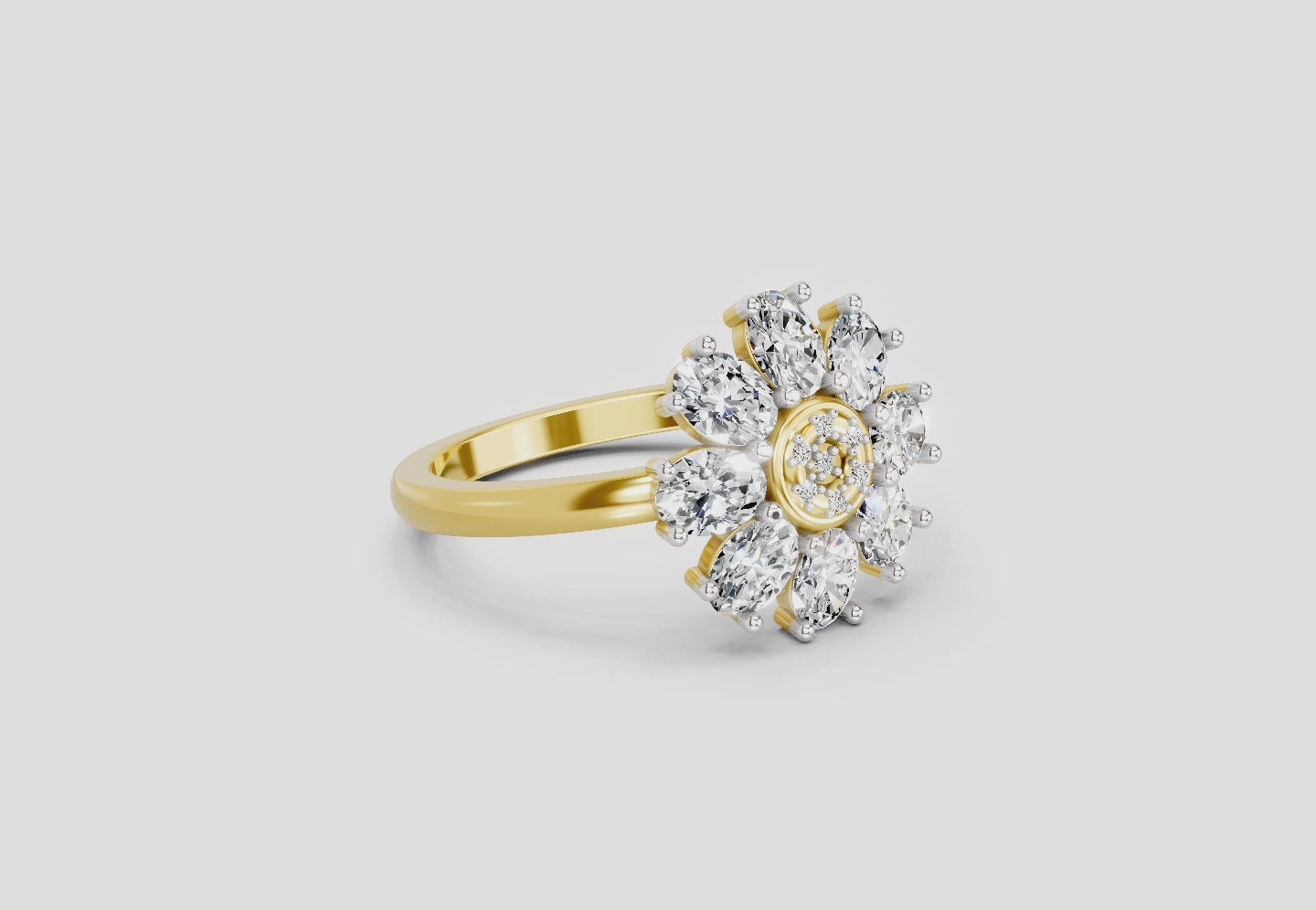 Load video: 1.63 Carat Daisy Royale Promise  Engagement Ring | 14K Yellow Gold