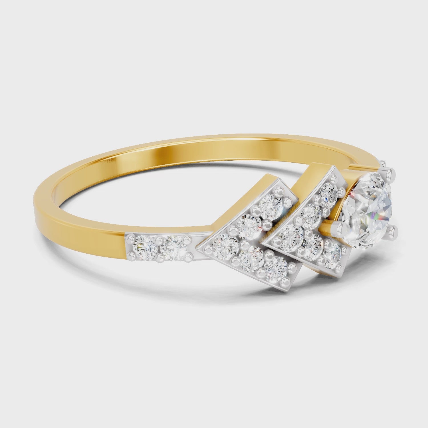 Load video: 0.46 Carat Pear &amp; Round Shape Diamond Solitaire Ring | 14K Yellow Gold